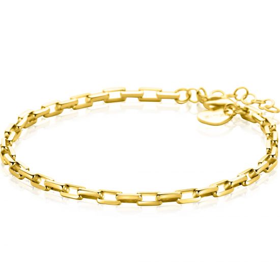 ZINZI vergoldetes Silberarmband mit venezianischen Gliedern, 3 mm, 16,5-19,5 cm ZIA2587