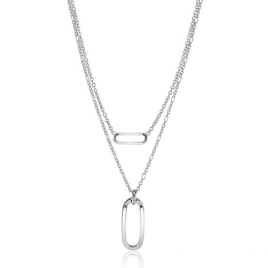 ZINZI zlv. 2x collier met paperclip hanger en schakel