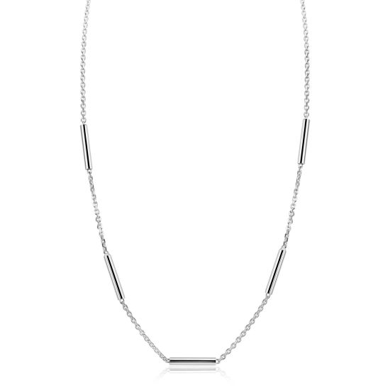 ZINZI zlv. collier anker met 5x staafje