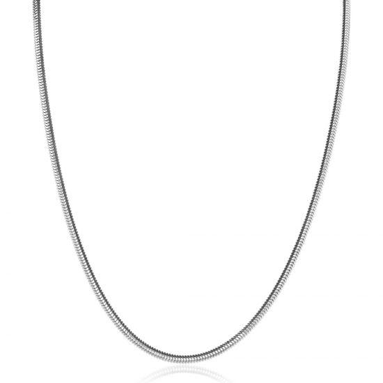 ZINZI zlv. collier platte slang 2.5mm breed 43+2cm
