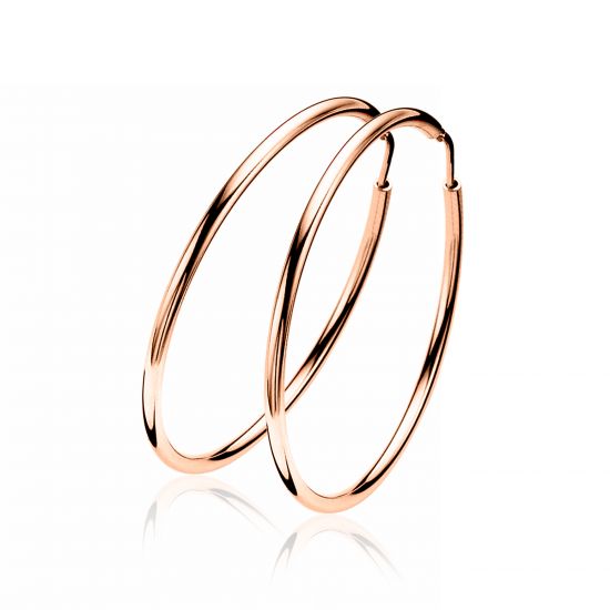 ZINZI silberne Ohrringe rosé vergoldet 35 x 2mm glatt ZIO435R