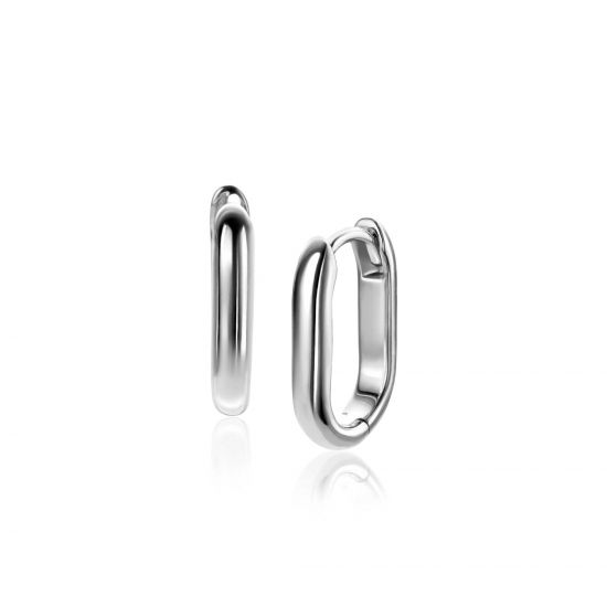 15,5mm ZINZI Silber Creolen in ovaler Form mit runder Röhre 3mm breit ZIO2604