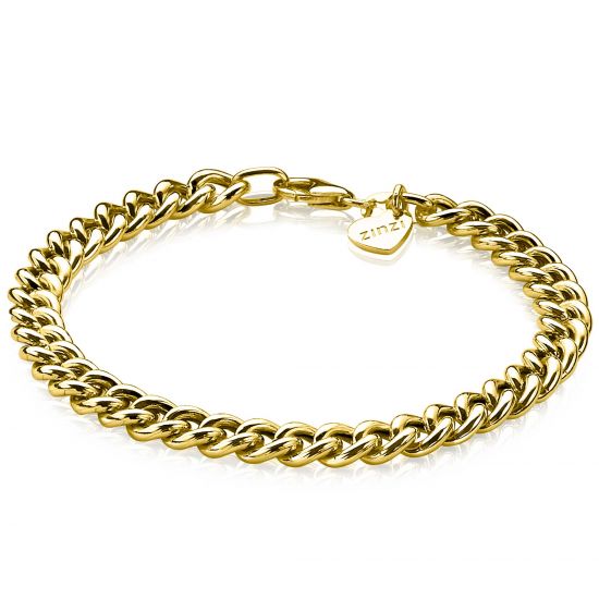 ZINZI silbernes Gourmet Armband gelb vergoldet 6,5mm breit 19cm ZIA1056G