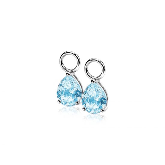 ZINZI silberne Ohrhänger birnenförmig blau ZICH1302B