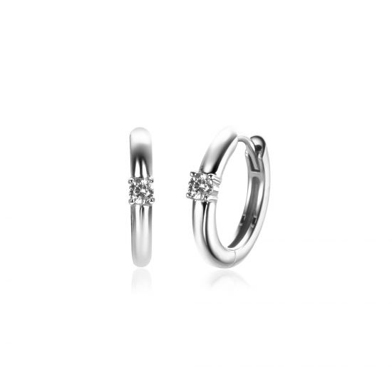 ZINZI zlv. oorringen birthstones wit cz.