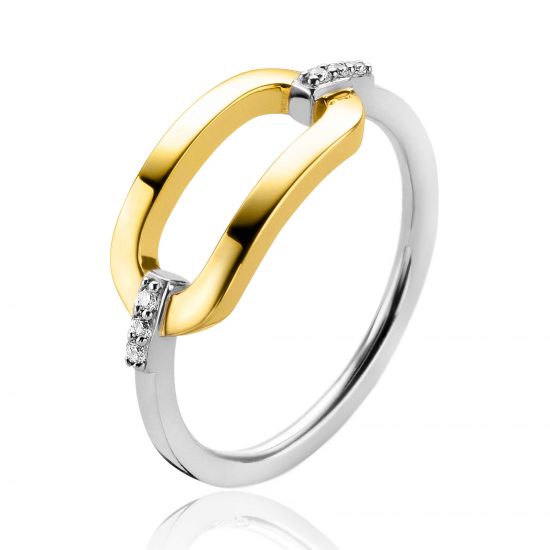 ZINZI silberner Ring Ovalform mit weißen Zirkonias ZIR2248