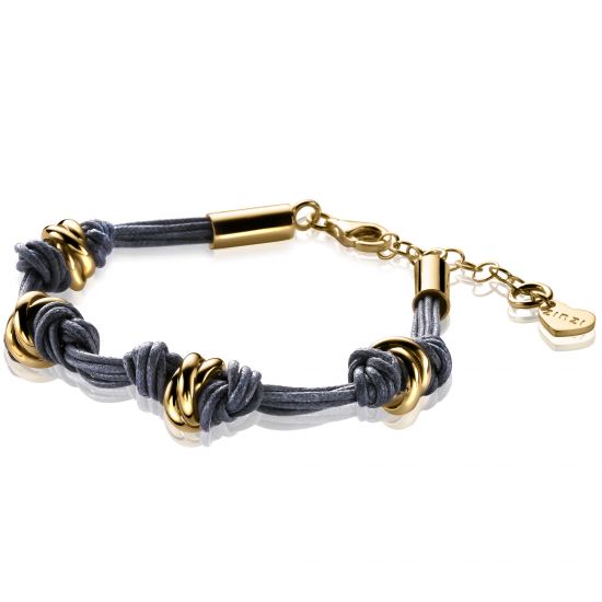 ZINZI silbernes Armband blau kurz gelb vergoldet 18-22cm ZIA1132BG