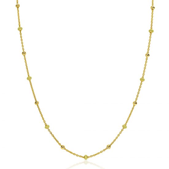 ZINZI zlv. collier gg.verguld met gele bolletjes