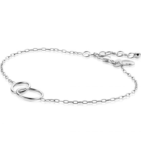 ZINZI silbernes Paperclip Gliederarmband mit runden Formen 17-20 cm ZIA2275