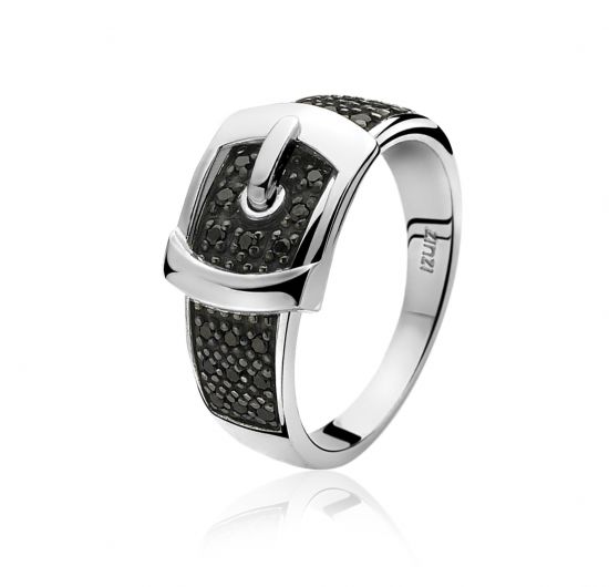 ZINZI silberner Ring schwarz ZIR682Z