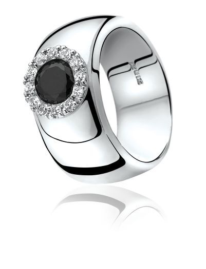 ZINZI silberner Ring schwarz ZIR665Z