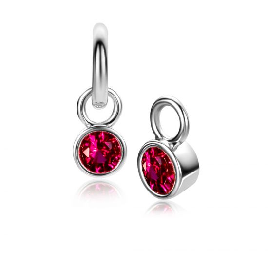 ZINZI zlv.oorbedels birthstones robijn cz