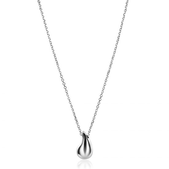 ZINZI Silber Jasseron-Kette 42-45 cm mit organisch geformtem Anhänger, 18 mm ZIC2636