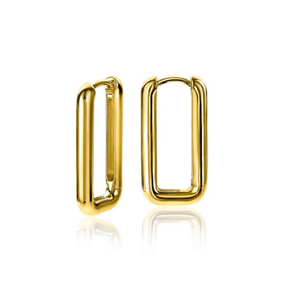 ZINZI silbernes Luxus Ohrringe 14K gelb vergoldet 24x3mm ovale Form ZIO2223G