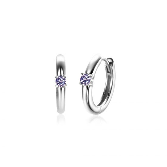 ZINZI zlv.oorr. birthstones licht amethist cz