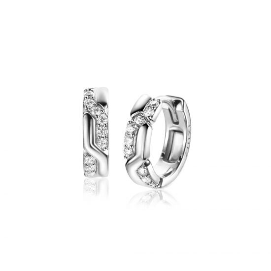 ZINZI zlv. oorringen scharnier met zirconia's 15x4mm