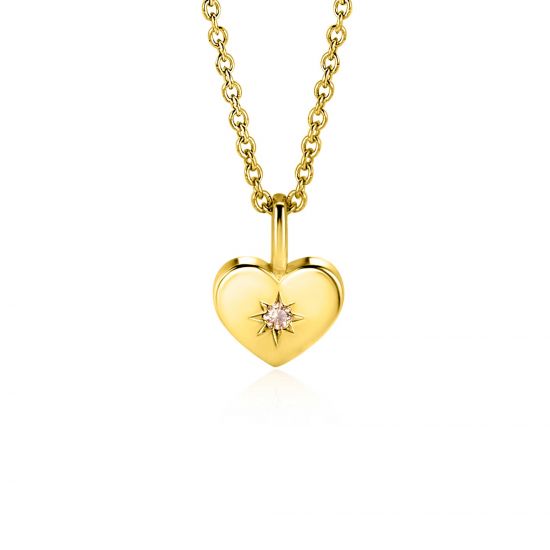 ZINZI zlv. hanger gg.verg.hart birthstones citrien