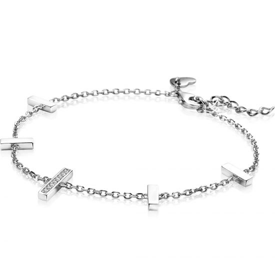 ZINZI silbernes Armband Stäbchen weiß ZIA1762