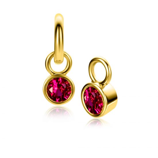 ZINZI zlv.oorbedels gg.verg. birthstones robijn cz