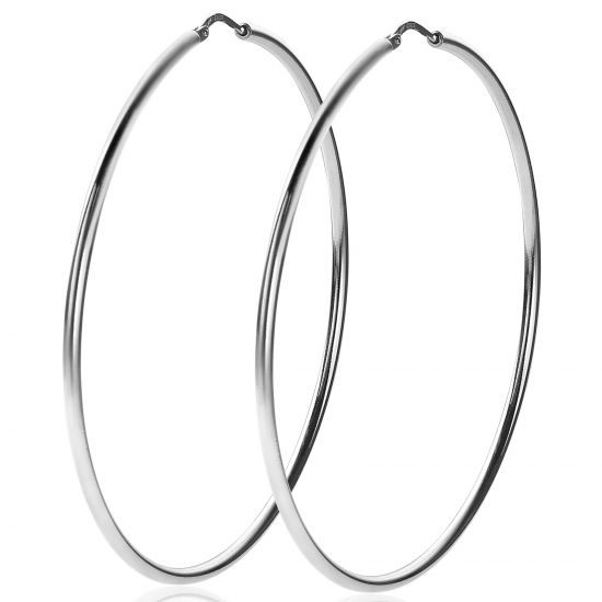 ZINZI silberne Ohrringe glatt 65x2mm rund ZIO438