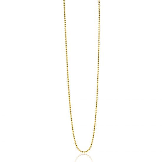 ZINZI zlv. bol collier 90 cm geel verguld