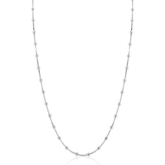 ZINZI zlv. slangencollier met bolletjes 42/45cm