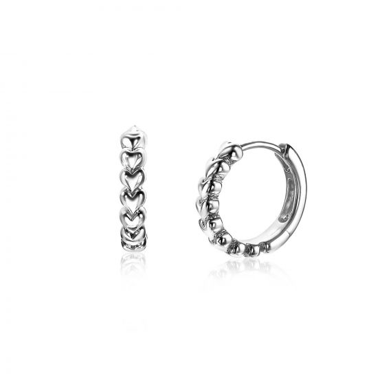 ZINZI silberne Ohrringe 15x3mm mit Herzen ZIO1798