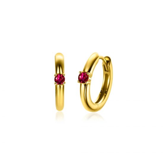 ZINZI zlv. oorringen gg.verg birthstones robijn cz