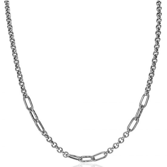 ZINZI silberne Kette 45cm Jasseron und ovale Glieder 5,5mm breit ZIC2205