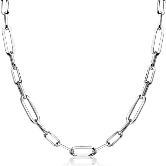 ZINZI silberne Kette 45cm mit ovale closed for ever Glieder 6mm breit ZIC1990