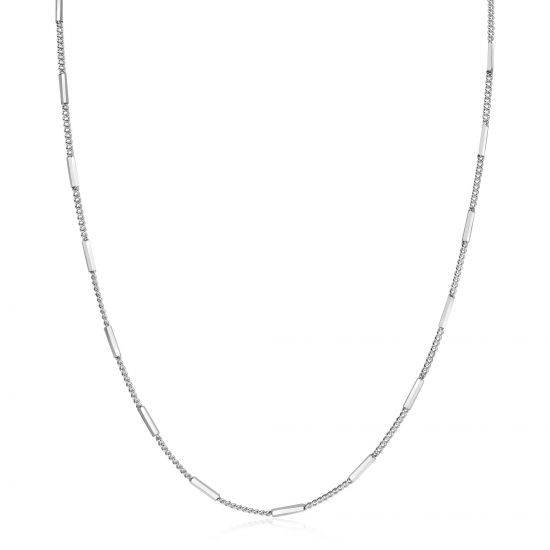 ZINZI zlv. collier gourmet dun met staafjes