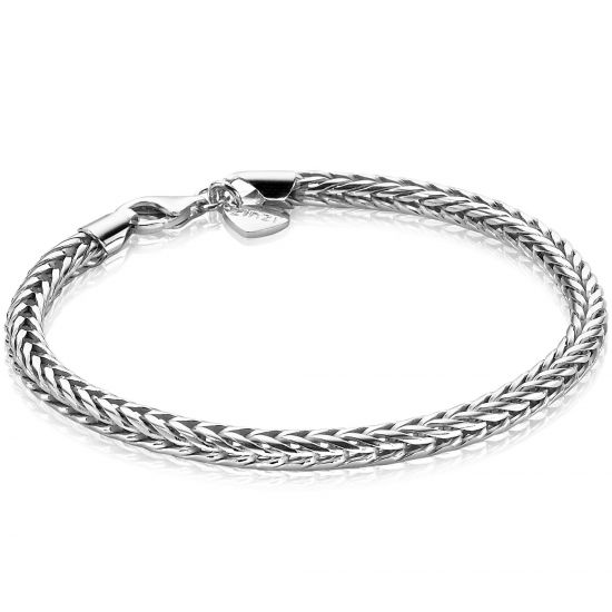 ZINZI silbernes Gliederarmband vossenstaart 4mm breit ZIA1925