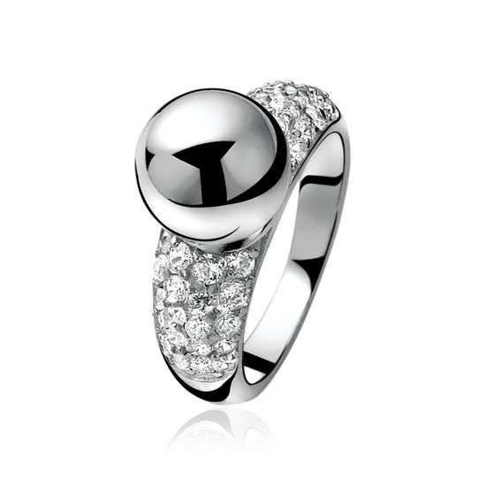 ZINZI silberner Ring weiß ZIR716