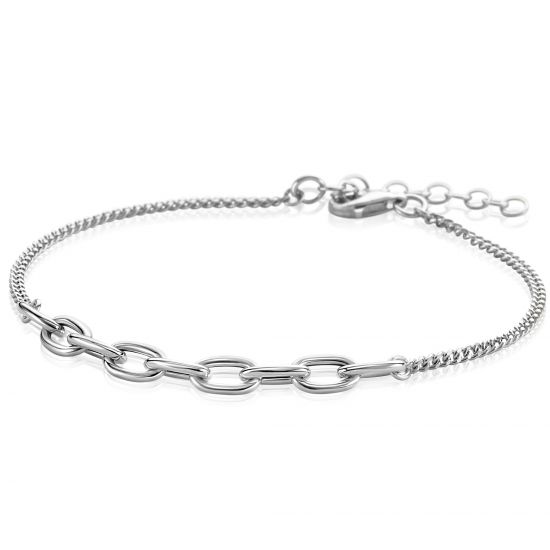 ZINZI zlv. armband met ovale tussenschakels
