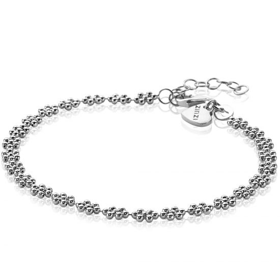 ZINZI silbernes Fantasie Armband Kugel Blumenform 17-20cm ZIA2184
