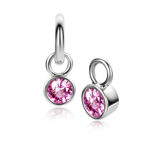 ZINZI zlv.oorbedels birthstones toermalijn cz