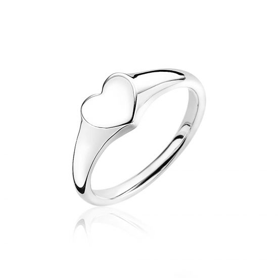 ZINZI silberner kleiner Finger Ring Monogramm Herz glatt 5,7mm ZIR1666