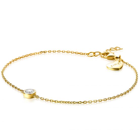ZINZI silbernes Armband 14K gelb vergoldet rund  weiß ZIA1393Y