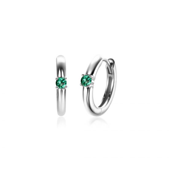 ZINZI zlv. oorringen birthstones smaragd cz