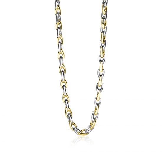 ZINZI silberne Gliederhalskette gelb vergoldet 6,4mm breit 45,5cm ZIC1641BG