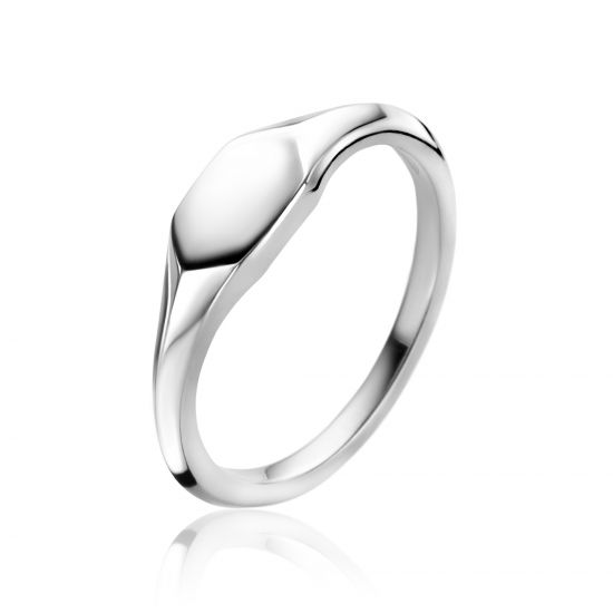 ZINZI zlv. monogramring zeshoek mt.62