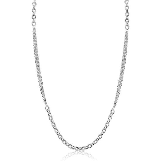 ZINZI zlv. collier multi look ovale schakels