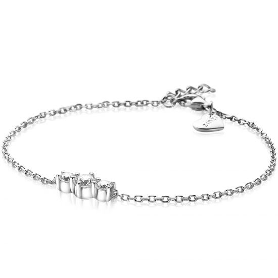 ZINZI silbernes Glieder Armband runde Zirkonias 18-20cm ZIA2136