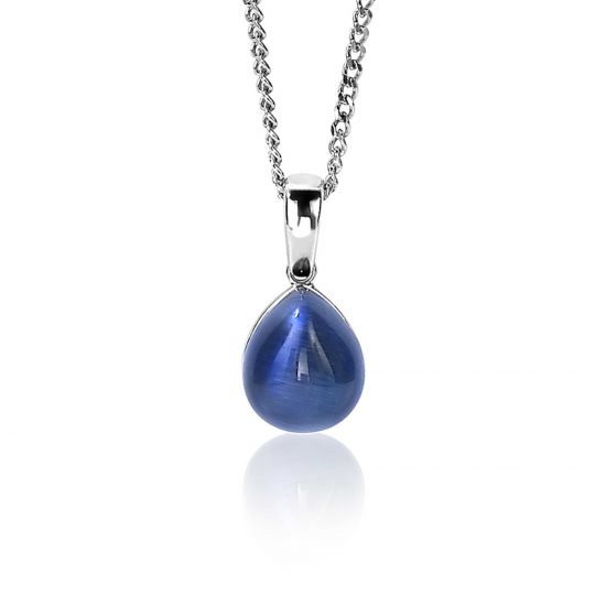 ZINZI silberner Anhänger blau Birnenform 20mm ZIH1934B