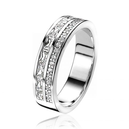ZINZI silberner schicker Ring mit verschiedenen Formen weiße Zirkonias ZIR2118