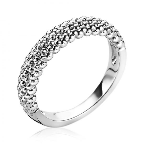 ZINZI silberner Ring glitzernde Kugeln ZIR1968