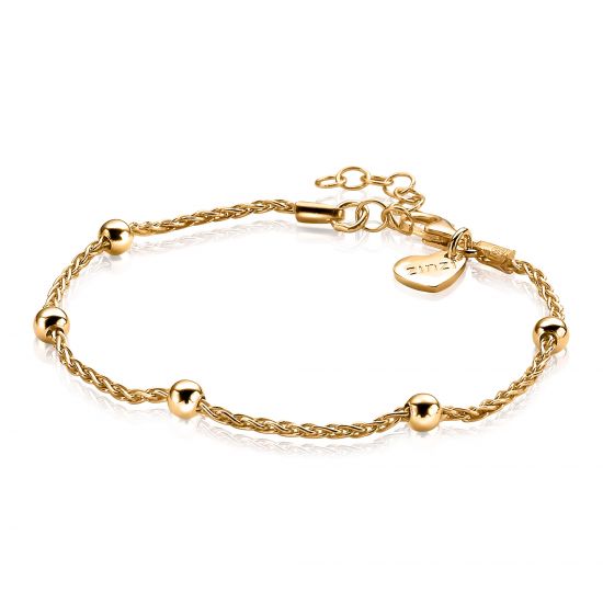 ZINZI silbernes Fantasie Armband gelb vergoldet 17,5-20,5cm ZIA1128G