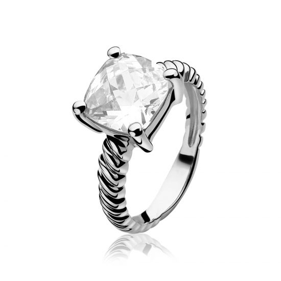 ZINZI silberner Ring weiß ZIR937
