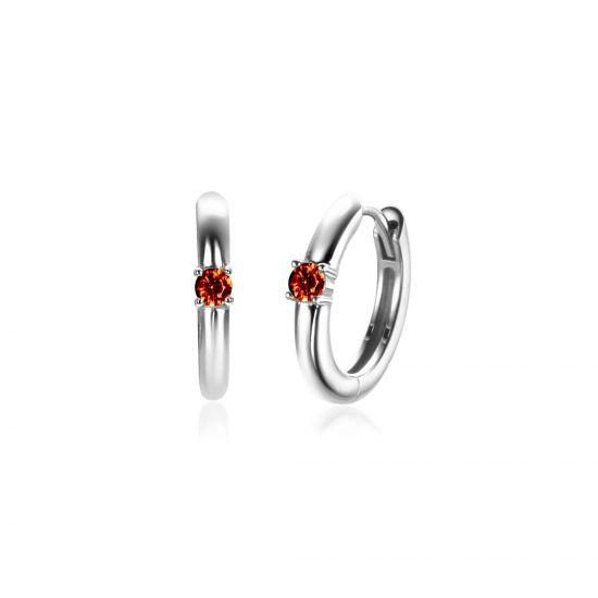 ZINZI zlv. oorringen birthstones granaat cz