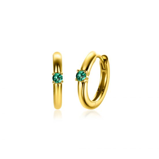 ZINZI zlv. oorringen gg.verg birthstones smaragd cz